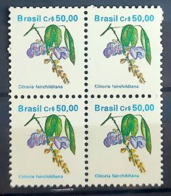 Selo Regular RHM 681 Flora Brasileira CrS 50 1990 Quadra