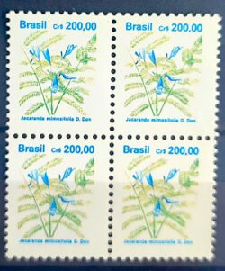 Selo Regular RHM 684 Flora Brasileira CrS 200 1991 Quadra