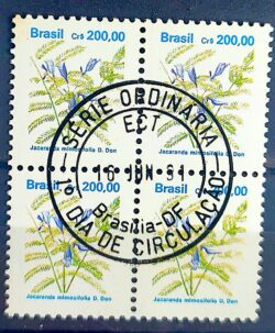Selo Regular RHM 684 Flora Brasileira CrS 200 1991 Quadra CBC DF