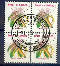 Selo Regular RHM 686 Flora Brasileira CrS 1000 1992 Quadra CBC DF
