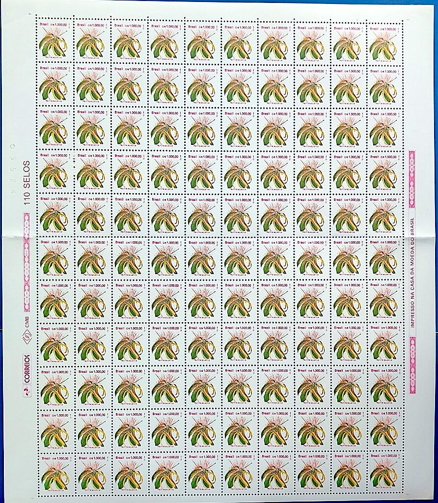 Selo Regular RHM 686a Flora Brasileira CrS 1000 1993 Folha