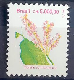 Selo Regular RHM 688b Flora Brasileira CrS 5000 Papel Fosco FSF Gelo 1993