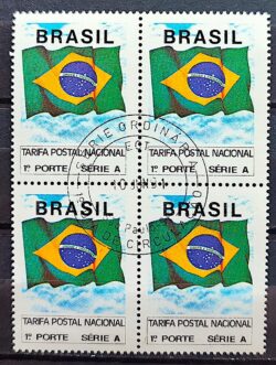 Selo Regular RHM 689 Bandeira Nacional 1991 Quadra CBC SP