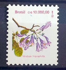 Selo Regular RHM 693 Flora Brasileira CrS 10000 Papel Fosco FSF Gelo 1993