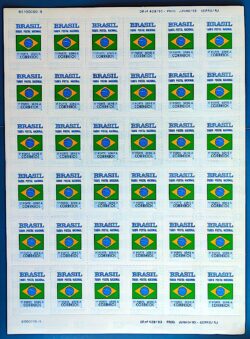 Selo Regular RHM 695 Bandeira Nacional FSF ECT 1993 Folha