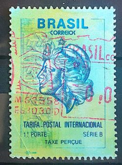 Selo Regular RHM 697 Comprovante de Franqueamento Internacional 1993 Circulado 1