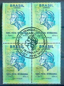 Selo Regular RHM 697 Comprovante de Franqueamento Internacional 1993 Quadra CBC DF