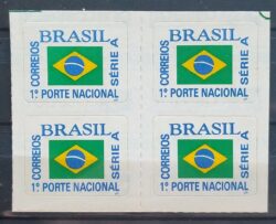 Selo Regular RHM 698 Comprovante de Franqueamento Bandeira 1994 Quadra