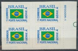Selo Regular RHM 698 Comprovante de Franqueamento Bandeira 1994 Quadra Com Codigo 2