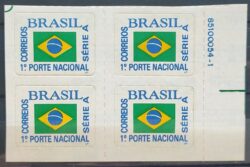 Selo Regular RHM 698 Comprovante de Franqueamento Bandeira 1994 Quadra Com Codigo