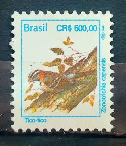 Selo Regular RHM 705 Passaros Urbanos Tico Tico CRS 500 1994