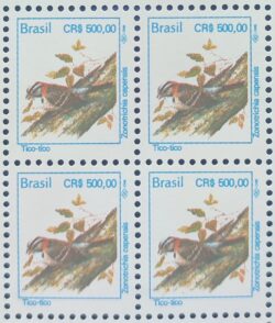 Selo Regular RHM 705 Passaros Urbanos Tico Tico CRS 500 1994 Quadra