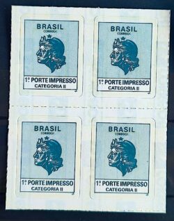 Selo Regular RHM 706 Comprovante de Franqueamento Impresso 1 Porte Efigie Mulher 1994 Quadra