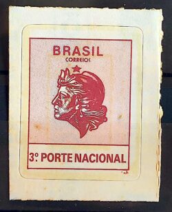 Selo Regular RHM 707 Comprovante de Franqueamento 3 Porte Efigie Mulher 1994 2