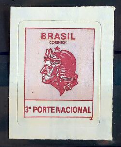 Selo Regular RHM 707 Comprovante de Franqueamento 3 Porte Efigie Mulher 1994