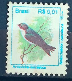 Selo Regular RHM 710 Passaros Urbanos Andorinha RS 0p01 1994