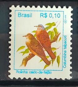 Selo Regular RHM 713 Passaros Urbanos Rolinha RS 0p10 1994