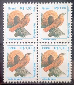 Selo Regular RHM 716 Passaros Urbanos Joao de Barro RS 1 1994 Quadra