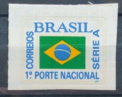 Selo Regular RHM 717 Comprovante de Franqueamento Bandeira 1995