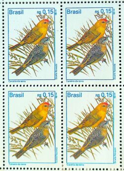 Selo Regular RHM 718 Passaros Urbanos 1995 Quadra