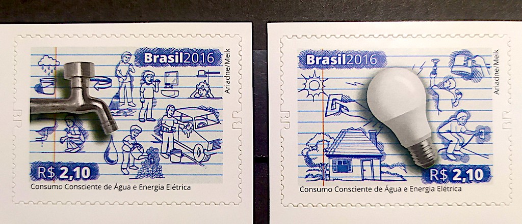 C 3590 Selo Consumo Consciente de Agua e Energia Eletrica 2016 Serie Completa