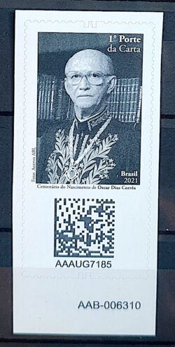 C 4018 Selo Centenario Oscar Dias Correa Direito Justica 2021 Codigo da Folha