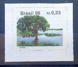 Selo Regular RHM 721 Turismo no Brasil 1996 Pantanal Arvore