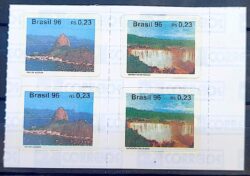 Selo Regular RHM 722 Turismo no Brasil 1996 Quadra Rio de Janeiro Foz do Iguacu