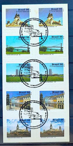 Selo Regular RHM 724 Turismo no Brasil 1997 Serie Completa CBC SC