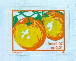 Selo Regular RHM 735 B1 Fruta Laranja Perce em Linha 1997