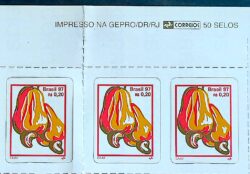 Selo Regular RHM 739 B3 Fruta Caju Perce em Linha 1997 3 Unidades Vinheta Correios
