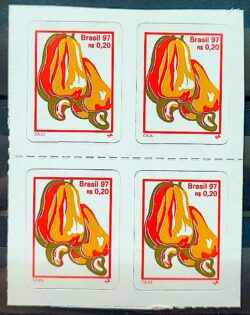 Selo Regular RHM 739 B3 Fruta Caju Perce em Linha 1997 Quadra