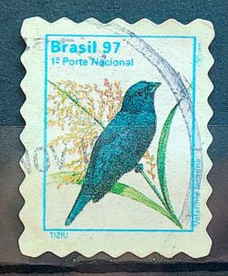 Selo Regular RHM 740 Passaros Urbanos Tiziu 1997 Circulado