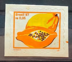 Selo Regular RHM 751 B3 Fruta Mamao Perce em Onda 1998 2