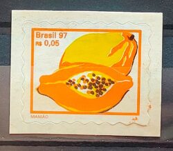Selo Regular RHM 751 B3 Fruta Mamao Perce em Onda 1998 3