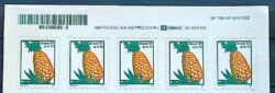 Selo Regular RHM 752 B3 Fruta Abacaxi Perce em Onda 1998 5 Unidades Vinheta Correios