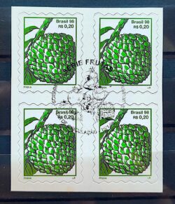 Selo Regular RHM 754 B3 Fruta Pinha Perce em Onda 1998 Quadra CBC