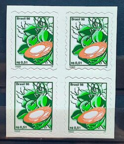 Selo Regular RHM 756 B4 Fruta Coco Perce em Onda 1998 Quadra