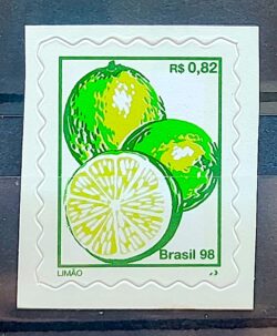 Selo Regular RHM 757 B3 Fruta Limao Perce em Onda 1998