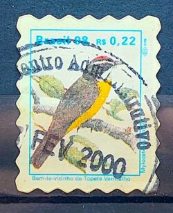 Selo Regular RHM 758 Passaros Urbanos Bem Te Vizinho do Topete Vermelho 1998 Circulado 4