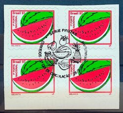 Selo Regular RHM 765 B2 Fruta Melancia 1999 Quadra CBC AM Manaus