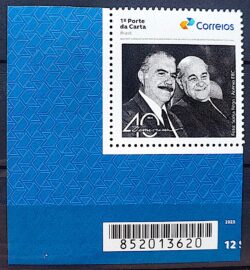SI 75 Selo Institucional 40 Anos da Democracia Presidente Jose Sarney Tancredo Neves 2025 Codigo de Barras