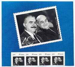 SI 75 Selo Institucional 40 Anos da Democracia Presidente Jose Sarney Tancredo Neves 2025 Porta-Retrato