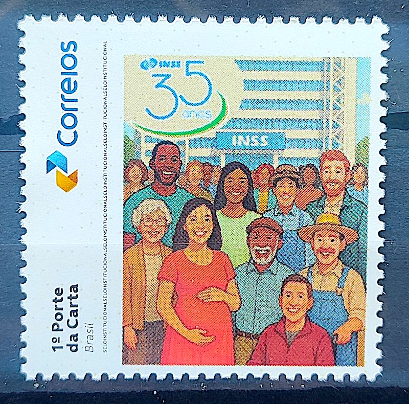SI 87 Selo Institucional 35 Anos Instituto Nacional de Seguro Social INSS 2025