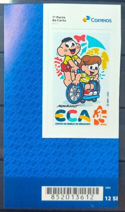 SI 91 Selo Institucional 35 Anos do Estatuto da Crianca Adolescente Cascao Lucas 2025 Codigo de Barras