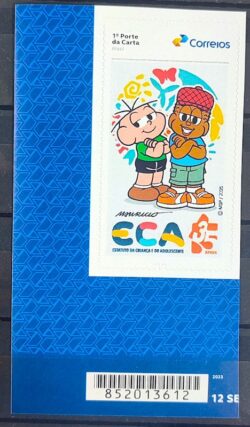 SI 92 Selo Institucional 35 Anos do Estatuto da Crianca Adolescente Cebolinha Lucas 2025 Codigo de Barras