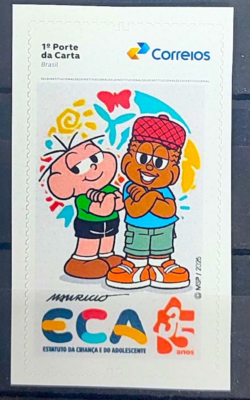 SI 92 Selo Institucional 35 Anos do Estatuto da Crianca Adolescente Cebolinha Lucas 2025