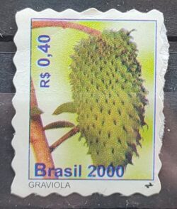 Selo Regular RHM 792 Fruta Graviola Perce em Ondas 2000 Circulado 1