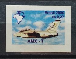 Selo Regular RHM 794 Brasil Exporta Avioes Aviao 2000 AMX-T