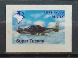 Selo Regular RHM 798 Brasil Exporta Avioes Aviao 2000 Super Tucano